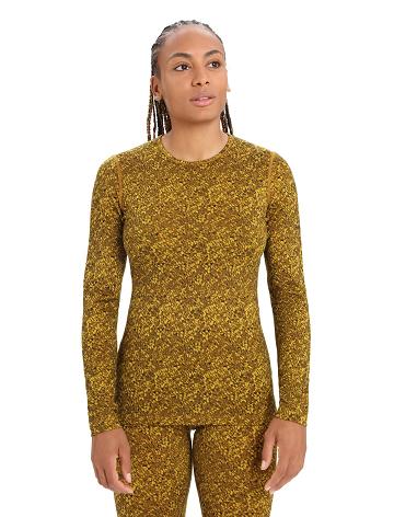 One Piece & Sets Icebreaker Merino 200 Oasis Long Sleeve Crewe Lichen Damskie Złote | PL 1150PJJQ